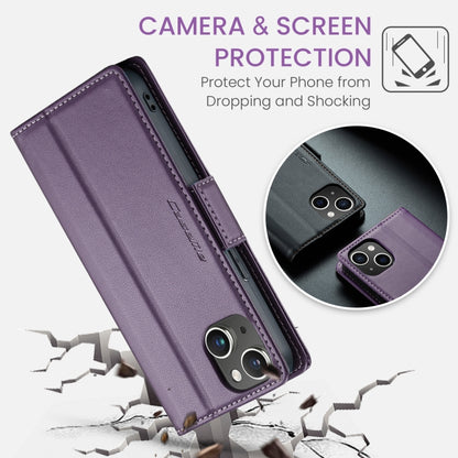 For iPhone 14 CaseMe 023 Butterfly Buckle Litchi Texture RFID Anti-theft Leather Phone Case(Pearly Purple) - iPhone 14 Cases by CaseMe | Online Shopping UK | buy2fix