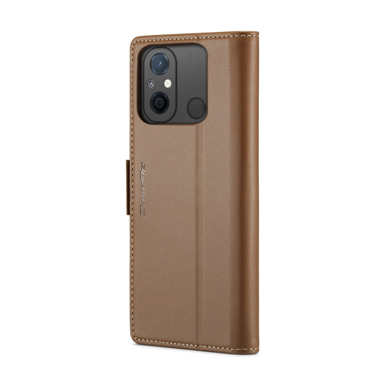 For Xiaomi Redmi 11A/12C CaseMe 023 Butterfly Buckle Litchi Texture RFID Anti-theft Leather Phone Case(Brown) - Xiaomi Cases by CaseMe | Online Shopping UK | buy2fix