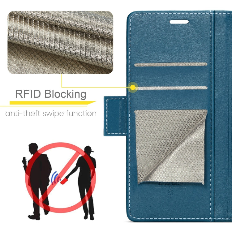 For Xiaomi 14 Pro CaseMe 023 Butterfly Buckle Litchi Texture RFID Anti-theft Leather Phone Case(Blue) - 14 Pro Cases by CaseMe | Online Shopping UK | buy2fix