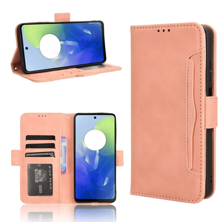 For Motorola Moto G04 / G24 Skin Feel Calf Texture Card Slots Leather Phone Case(Pink) - Motorola Cases by buy2fix | Online Shopping UK | buy2fix