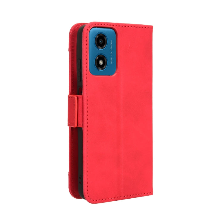 For Motorola Moto G04 / G24 Skin Feel Calf Texture Card Slots Leather Phone Case(Red) - Motorola Cases by buy2fix | Online Shopping UK | buy2fix