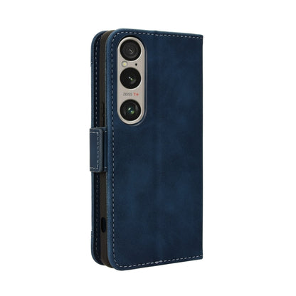 For Sony Xperia 1 VI 2024 Skin Feel Calf Texture Card Slots Leather Phone Case(Blue) - Sony Cases by buy2fix | Online Shopping UK | buy2fix