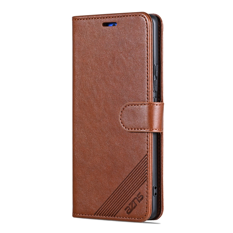 For vivo X100 5G AZNS Sheepskin Texture Flip Leather Phone Case(Brown) - X100 Cases by AZNS | Online Shopping UK | buy2fix