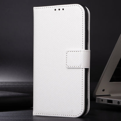 For Sony Xperia 1 VI 2024 Diamond Texture Leather Phone Case(White) - Sony Cases by buy2fix | Online Shopping UK | buy2fix