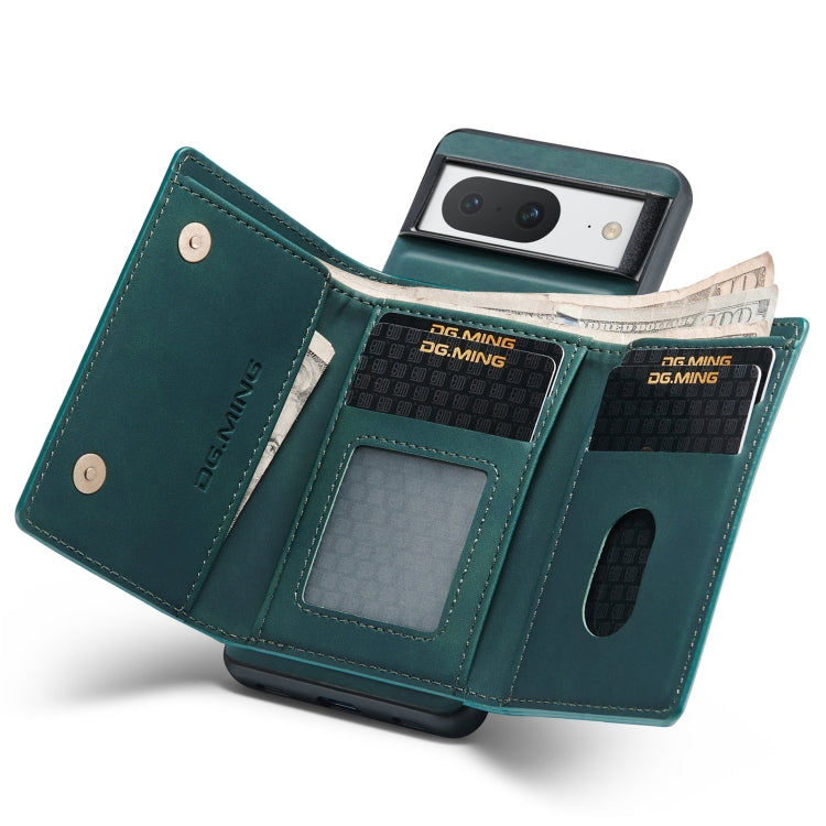 For Google Pixel 8 DG.MING M1 Series 3-Fold Multi Card Wallet + Magnetic Phone Case(Green) - Google Cases by DG.MING | Online Shopping UK | buy2fix