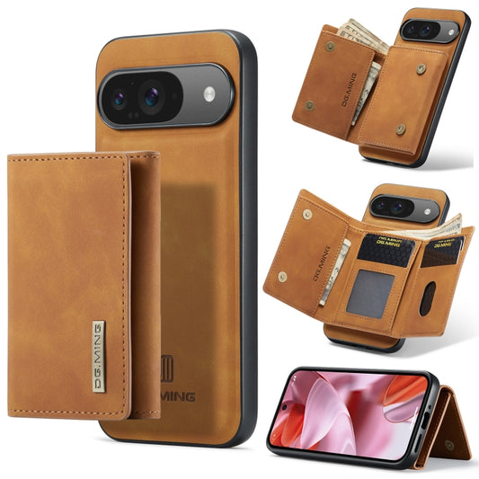 For Google Pixel 9 / 9 Pro DG.MING M1 Series 3-Fold Multi Card Wallet + Magnetic Phone Case(Brown) - Google Cases by DG.MING | Online Shopping UK | buy2fix