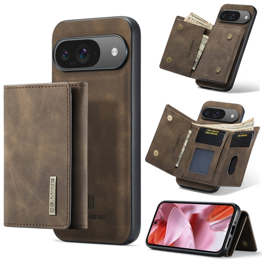 For Google Pixel 9 / 9 Pro DG.MING M1 Series 3-Fold Multi Card Wallet + Magnetic Phone Case(Coffee) - Google Cases by DG.MING | Online Shopping UK | buy2fix