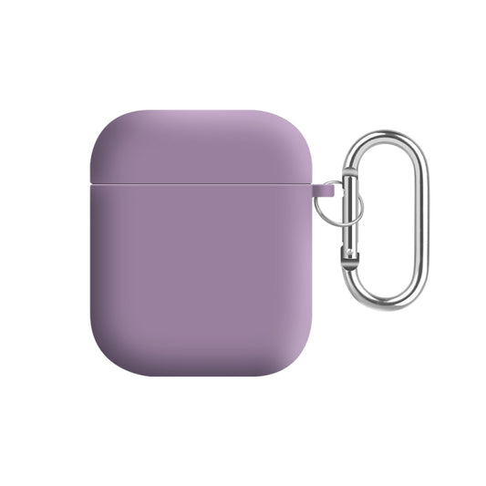 For AirPods 2 / 1 PC Lining Silicone Bluetooth Earphone Protective Case(Blackcurrant) - For AirPods 1/2 by buy2fix | Online Shopping UK | buy2fix