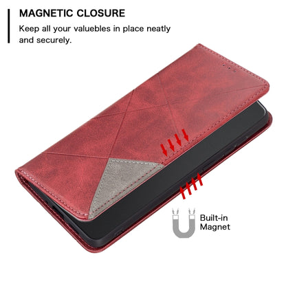 For Xiaomi Redmi K70E Rhombus Texture Magnetic Leather Phone Case(Red) - K70E Cases by buy2fix | Online Shopping UK | buy2fix