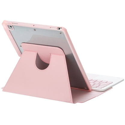 For iPad 10th Gen 10.9 2022 F10B-AS 360 Rotation Acrylic Transparent Bluetooth Keyboard Leather Case With Touch Control / Backlight(Pink) - Universal by buy2fix | Online Shopping UK | buy2fix