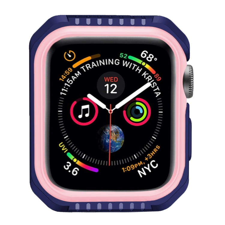 For Apple Watch Series 3 & 2 & 1 42mm Shockproof Two Color Protective Case(Blue Pink) - Watch Cases by buy2fix | Online Shopping UK | buy2fix