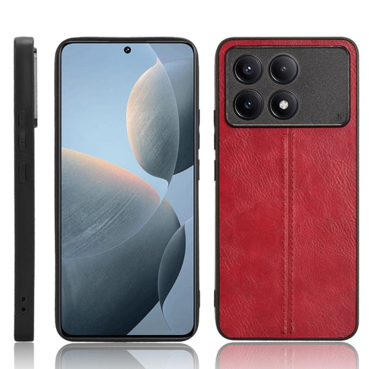 For Xiaomi Redmi K70 / K70 Pro Sewing Cow Pattern Skin PC + PU + TPU Phone Case(Red) - K70 Pro Cases by buy2fix | Online Shopping UK | buy2fix