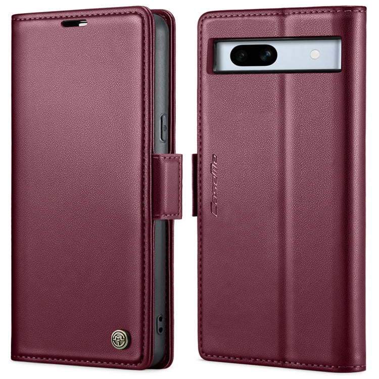 For Google Pixel 7a CaseMe 023 Butterfly Buckle Litchi Texture RFID Anti-theft Leather Phone Case(Wine Red) - Google Cases by CaseMe | Online Shopping UK | buy2fix