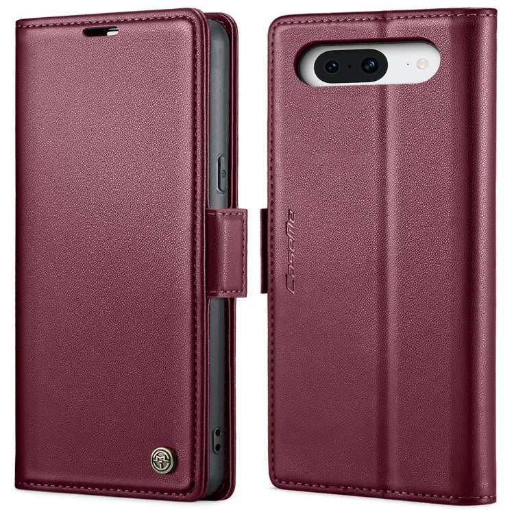 For Google Pixel 8 CaseMe 023 Butterfly Buckle Litchi Texture RFID Anti-theft Leather Phone Case(Wine Red) - Google Cases by CaseMe | Online Shopping UK | buy2fix