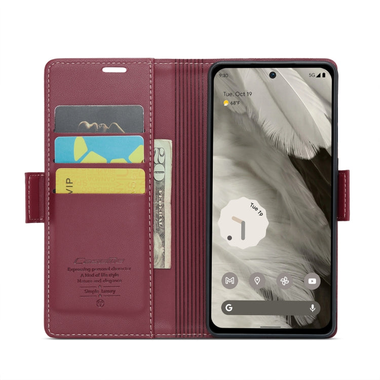 For Google Pixel 8 CaseMe 023 Butterfly Buckle Litchi Texture RFID Anti-theft Leather Phone Case(Wine Red) - Google Cases by CaseMe | Online Shopping UK | buy2fix