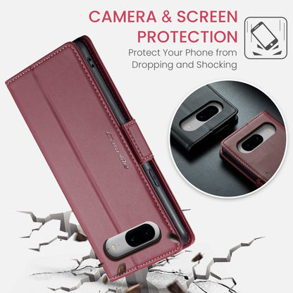 For Google Pixel 8 CaseMe 023 Butterfly Buckle Litchi Texture RFID Anti-theft Leather Phone Case(Wine Red) - Google Cases by CaseMe | Online Shopping UK | buy2fix