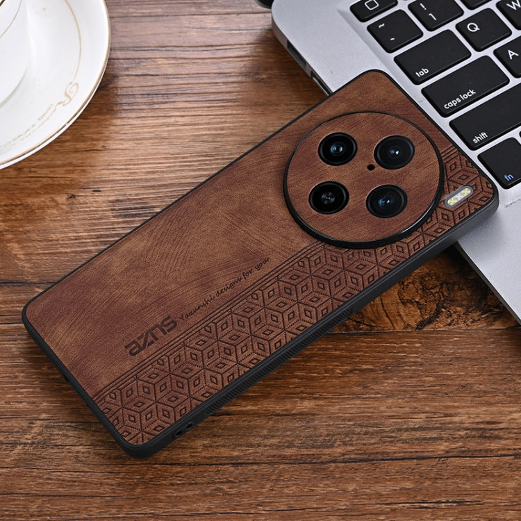 For vivo X100 Pro AZNS 3D Embossed Skin Feel Phone Case(Brown) - X100 Pro Cases by AZNS | Online Shopping UK | buy2fix