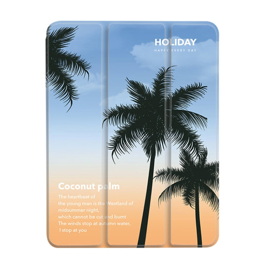 For iPad Air 11 2024 / iPad Pro 11 3-Fold 360 Rotation Painted Leather Smart Tablet Case(Coconut Tree) - iPad Pro 11 (2022/2021) Cases by buy2fix | Online Shopping UK | buy2fix