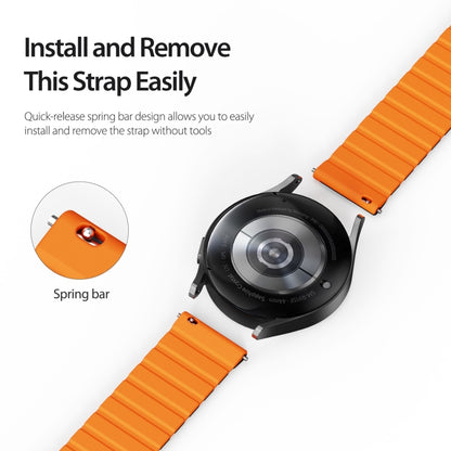 DUX DUCIS Magnetic Silicone Watch Band, Size:22mm(Black Orange) - 20mm Bands by DUX DUCIS | Online Shopping UK | buy2fix