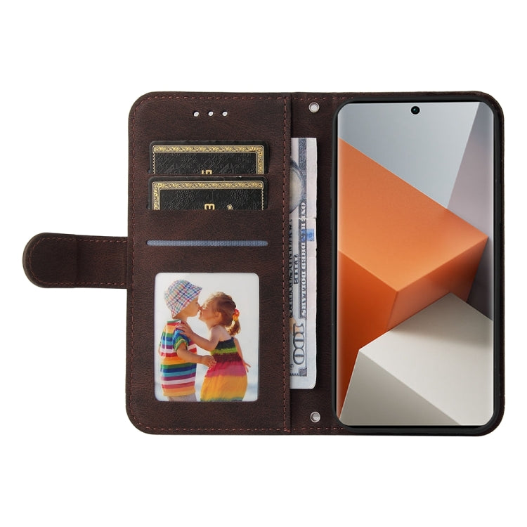 For Xiaomi Redmi Note13 Pro+ 5G Global Skin Feel Life Tree Metal Button Leather Phone Case(Brown) - Note 13 Pro+ Cases by buy2fix | Online Shopping UK | buy2fix