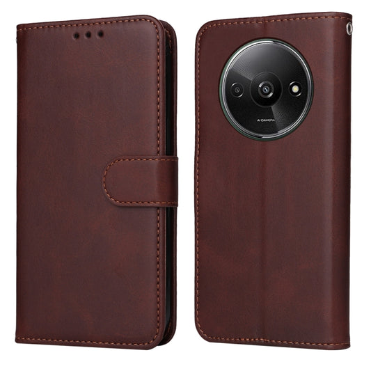 For Xiaomi Redmi A3 Classic Calf Texture Flip Leather Phone Case(Brown) - Xiaomi Cases by buy2fix | Online Shopping UK | buy2fix