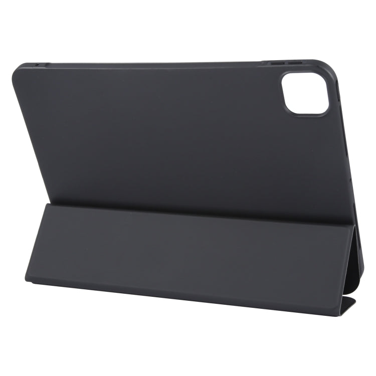 For iPad Pro 11 2024 GEBEI 3-folding Holder Shockproof Flip Leather Tablet Case(Black) - iPad Pro 11 2024 Cases by GEBEI | Online Shopping UK | buy2fix