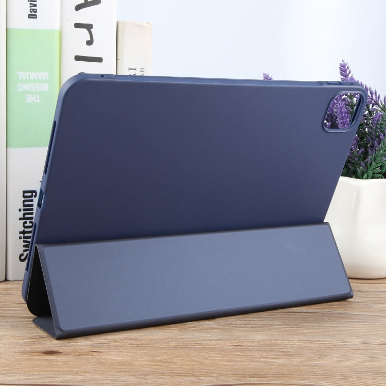 For iPad Air 13 2024 GEBEI 3-folding Holder Shockproof Flip Leather Tablet Case(Dark Blue) - iPad Air 13 2024 Cases by GEBEI | Online Shopping UK | buy2fix