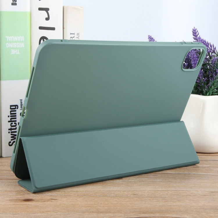 For iPad Air 13 2024 GEBEI 3-folding Holder Shockproof Flip Leather Tablet Case(Dark Green) - iPad Air 13 2024 Cases by GEBEI | Online Shopping UK | buy2fix