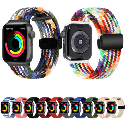 Magnetic Fold Clasp Woven Watch Band For Apple Watch 4 40mm(Rainbow Color) - Watch Bands by buy2fix | Online Shopping UK | buy2fix