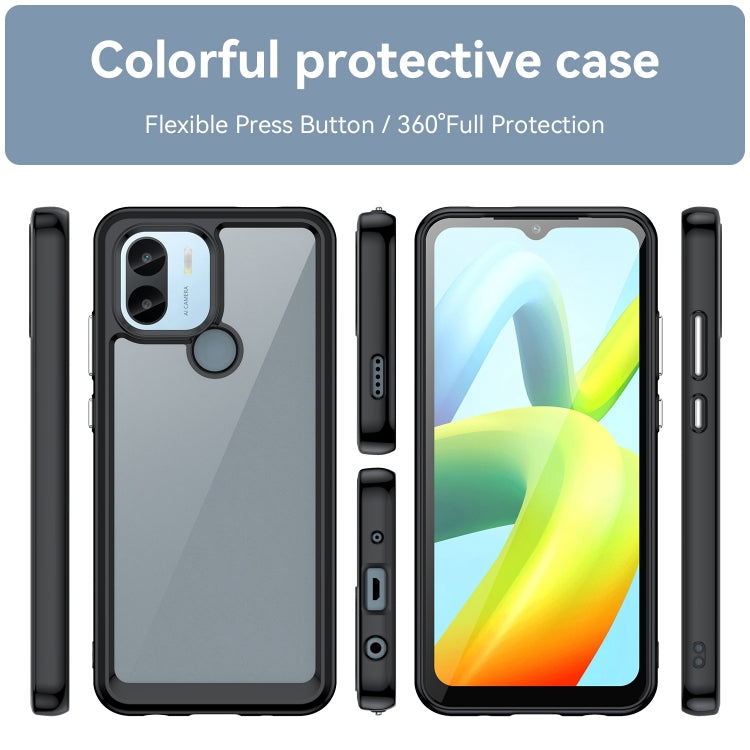 For Xiaomi Poco C50 Colorful Series Acrylic Hybrid TPU Phone Case(Black) - Xiaomi Cases by buy2fix | Online Shopping UK | buy2fix