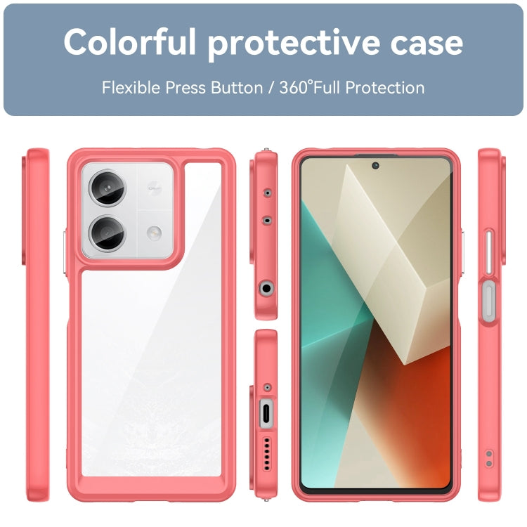 For Xiaomi Redmi Note 13 5G Colorful Series Acrylic Hybrid TPU Phone Case(Red) - Note 13 Cases by buy2fix | Online Shopping UK | buy2fix