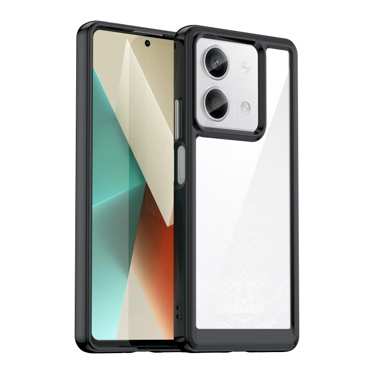 For Xiaomi Redmi Note 13 5G Colorful Series Acrylic Hybrid TPU Phone Case(Black) - Note 13 Cases by buy2fix | Online Shopping UK | buy2fix