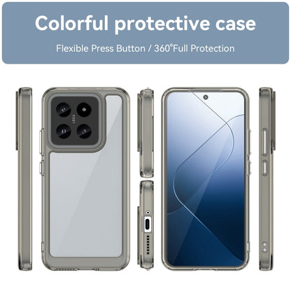 For Xiaomi 14 Colorful Series Acrylic Hybrid TPU Phone Case(Transparent Grey) - 14 Cases by buy2fix | Online Shopping UK | buy2fix