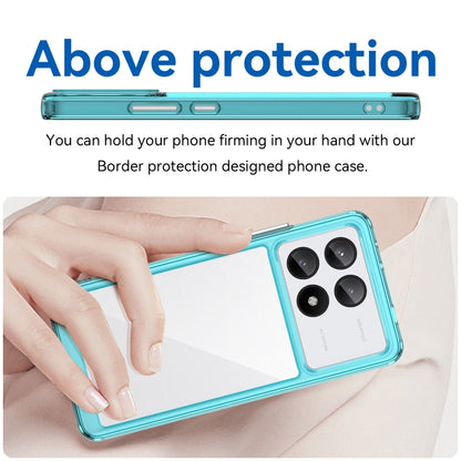 For Xiaomi Redmi K70E Colorful Series Acrylic Hybrid TPU Phone Case(Transparent Blue) - K70E Cases by buy2fix | Online Shopping UK | buy2fix