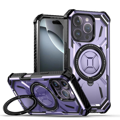 For iPhone 16 Pro Armor Series Holder Phone Case(Light Purple) - iPhone 16 Pro Cases by buy2fix | Online Shopping UK | buy2fix