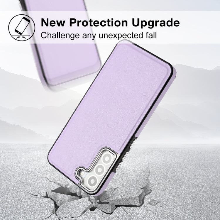 For Samsung Galaxy S23 Leather Texture Full Coverage Phone Case(Purple) - Galaxy S23 5G Cases by buy2fix | Online Shopping UK | buy2fix