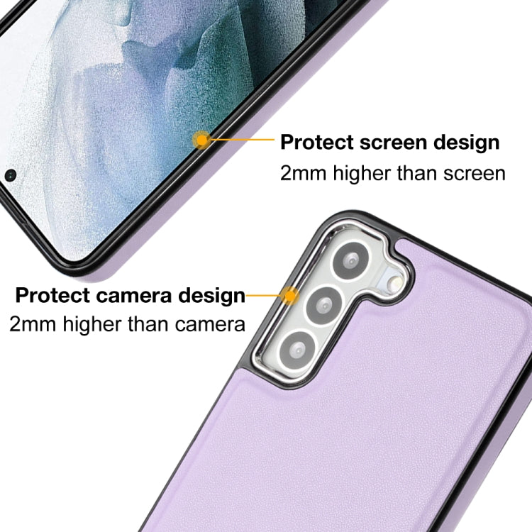 For Samsung Galaxy S23 Leather Texture Full Coverage Phone Case(Purple) - Galaxy S23 5G Cases by buy2fix | Online Shopping UK | buy2fix