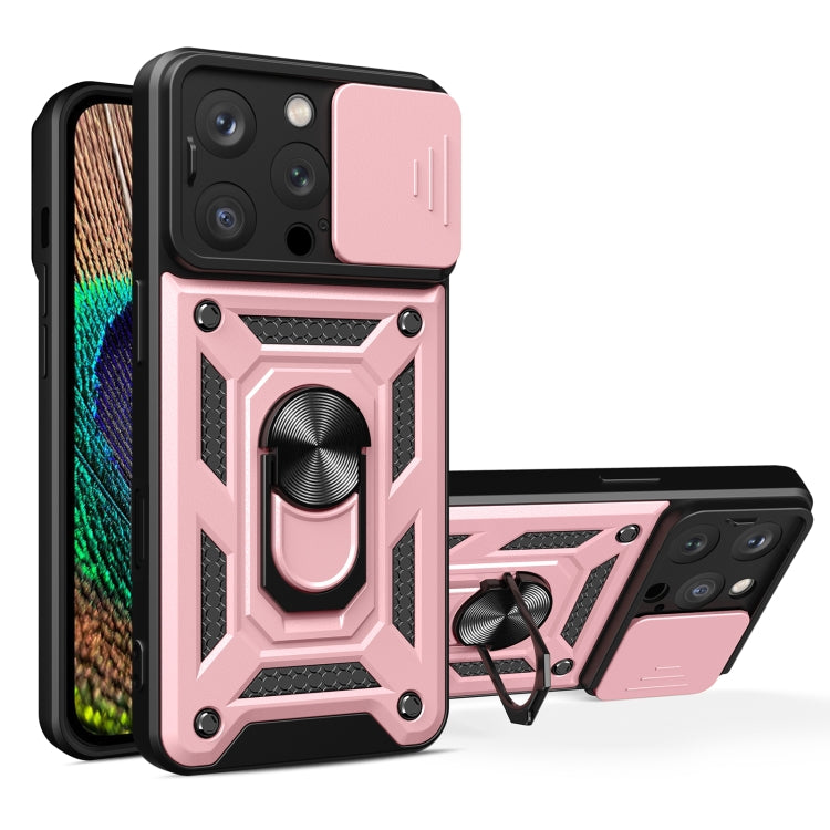 For iPhone 16 Pro Sliding Camera Cover Design TPU+PC Phone Case(Rose Gold) - iPhone 16 Pro Cases by buy2fix | Online Shopping UK | buy2fix