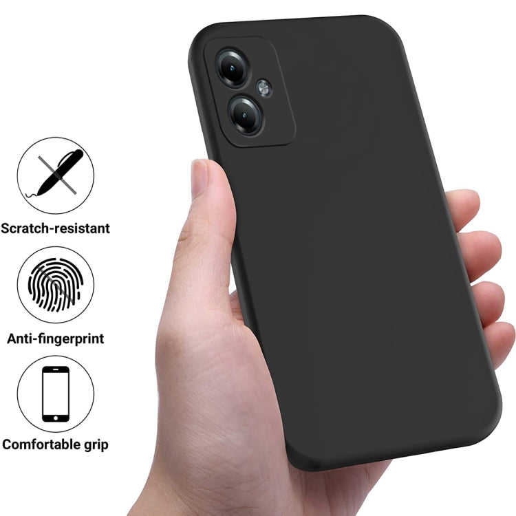 For Motorola Moto G64 Pure Color Liquid Silicone Shockproof Phone Case(Black) - Motorola Cases by buy2fix | Online Shopping UK | buy2fix