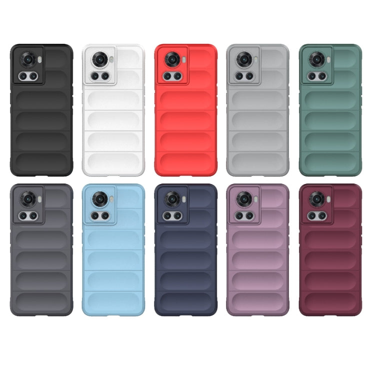 For OnePlus 10R 5G Global Magic Shield TPU + Flannel Phone Case(Red) - OnePlus Cases by buy2fix | Online Shopping UK | buy2fix