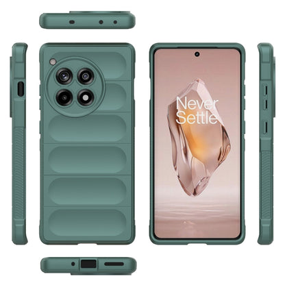For OnePlus Ace 3 5G Magic Shield TPU + Flannel Phone Case(Dark Green) - OnePlus Cases by buy2fix | Online Shopping UK | buy2fix