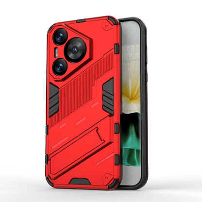 For Huawei Pura 70 Punk Armor 2 in 1 PC + TPU Phone Case with Holder(Red) - Huawei Cases by buy2fix | Online Shopping UK | buy2fix