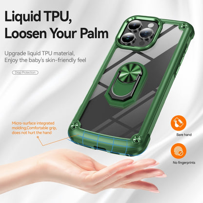 For iPhone 16 Pro TPU + PC Lens Protection Phone Case with Ring Holder(Green) - iPhone 16 Pro Cases by buy2fix | Online Shopping UK | buy2fix