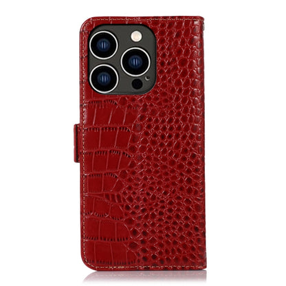 For iPhone 16 Pro Max Crocodile Top Layer Cowhide Leather Phone Case(Red) - iPhone 16 Pro Max Cases by buy2fix | Online Shopping UK | buy2fix