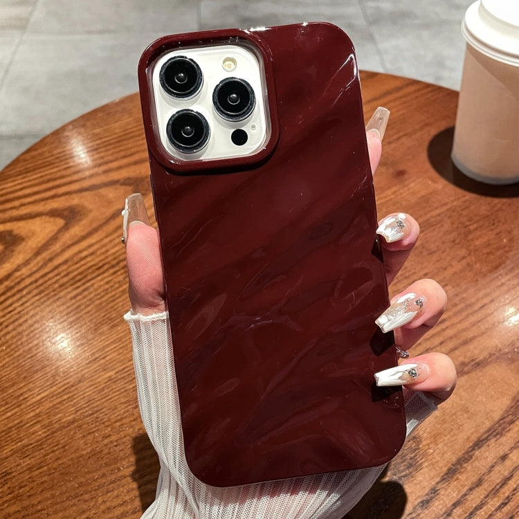 For iPhone 16 Pro Max Solid Color Wave Texture TPU Phone Case(Wine Red) - iPhone 16 Pro Max Cases by buy2fix | Online Shopping UK | buy2fix