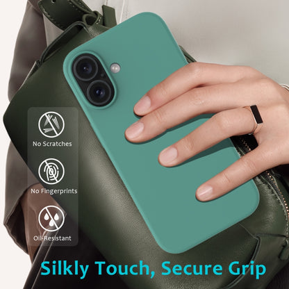 For iPhone 16 Solid Color Silicone Phone Case(Pine Needle Green) - More iPhone Cases by buy2fix | Online Shopping UK | buy2fix