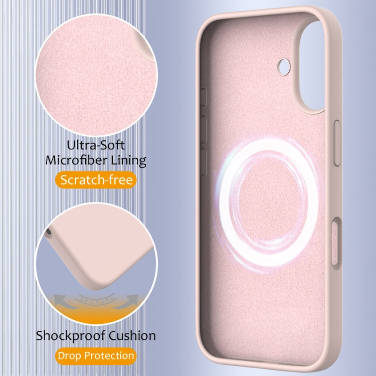 For iPhone 16 Plus Shockproof Silicone Magsafe Phone Case(Sand Pink) - iPhone 16 Plus Cases by buy2fix | Online Shopping UK | buy2fix