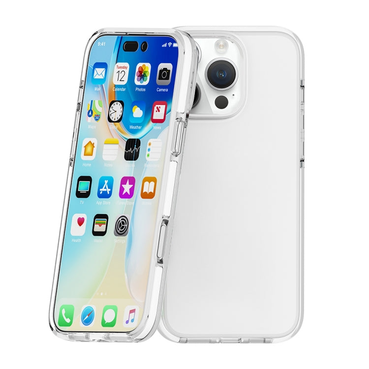 For iPhone 16 Pro Max Two-color Shockproof High Transparency TPU Phone Case(White) - iPhone 16 Pro Max Cases by buy2fix | Online Shopping UK | buy2fix