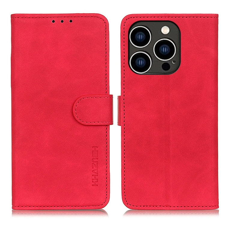 For iPhone 16 Pro Max KHAZNEH Retro Texture Leather Phone Case(Red) - iPhone 16 Pro Max Cases by buy2fix | Online Shopping UK | buy2fix