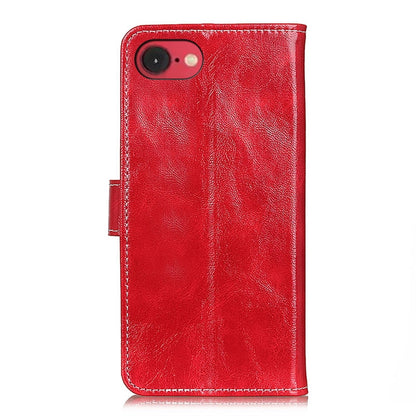 For iPhone 16e Retro Crazy Horse Texture Horizontal Flip Leather Phone Case(Red) - iPhone 16e Cases by buy2fix | Online Shopping UK | buy2fix